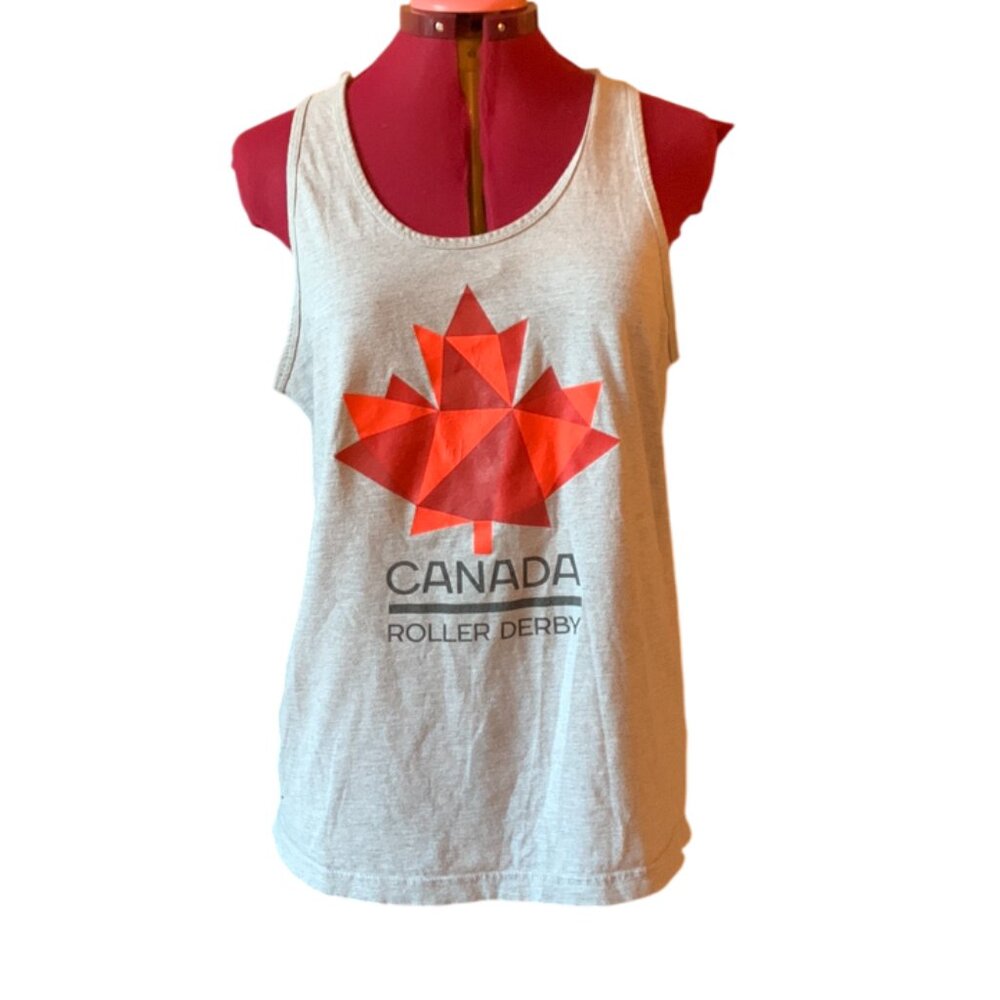 VINTAGE - Team Canada Roller Derby gray tank top - Medium